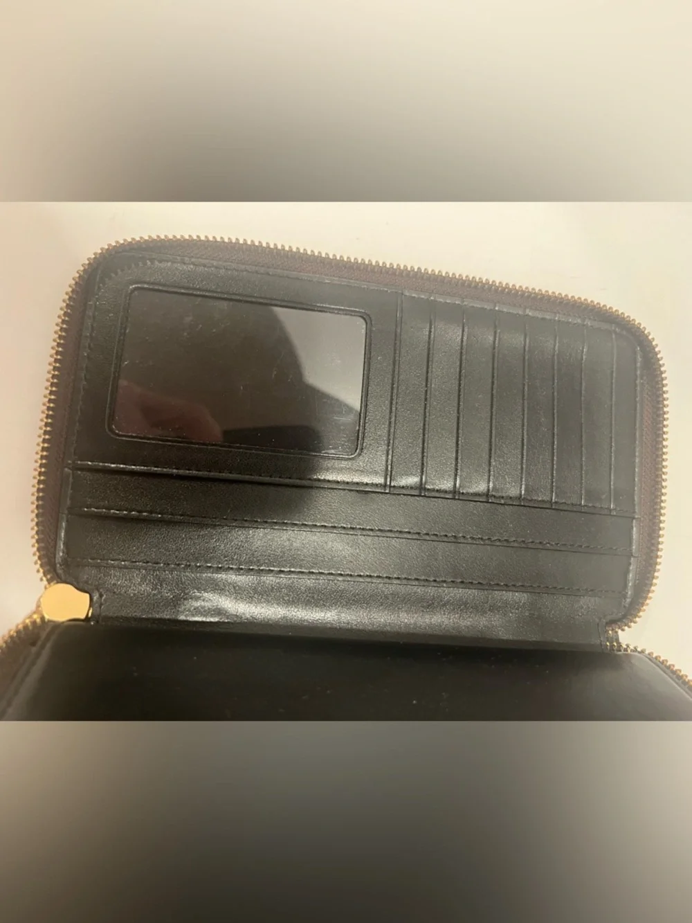 Authentic Coach Slim Zip Around Wallet in Signature Coated Canvas – Brown/Black - Picture 6 of 10